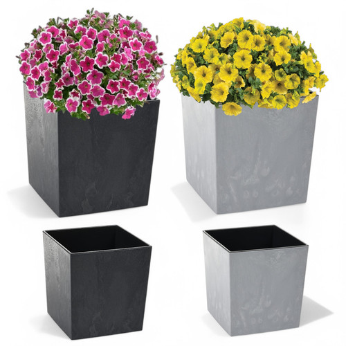 Blumentopf groß eckig beton - groß,