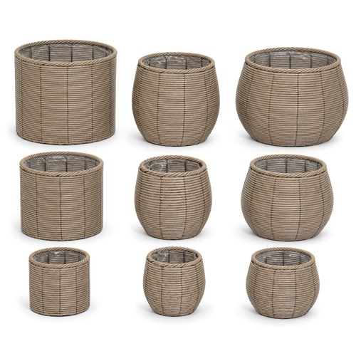 Rattan blumentopf set 3er - rattan,