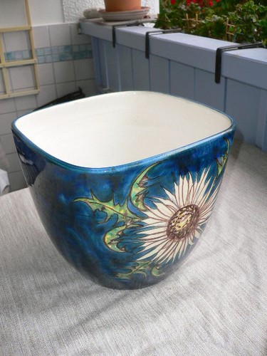 Großer blauer blumenübertopf - großer,