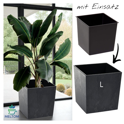Blumenkübel groß eckig beton - groß,