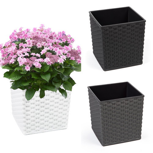 Pflanzkübel eckig rattan - pflanzkübel,